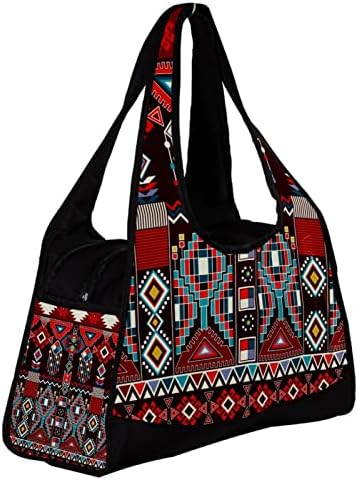 Viagem de padrões étnicos geométricos mexicanos Duffel Bag Sports Gym Bag Weekend Tote Saco para homens para homens