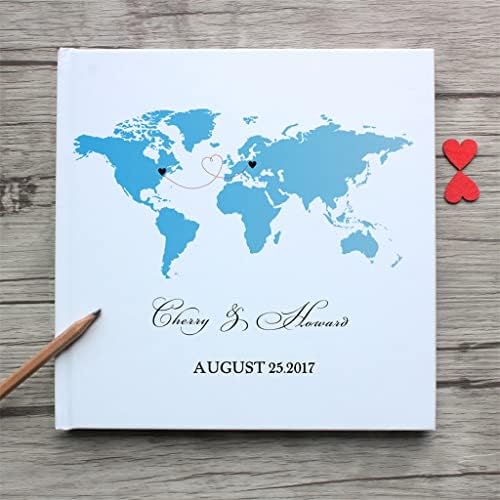 Livro de visitas a mapa do Estado Mundial Zjhyxyh, Livro de Convidados de Casamento Alternativo, Álbum de Foto de Amizade de Longa