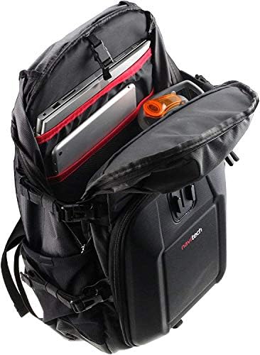 Backpack da câmera de ação da Navitech e kit de combinação de acessórios de 18 em 1 com tira de tórax integrada-compatível com rollei 7s mais câmera de ação