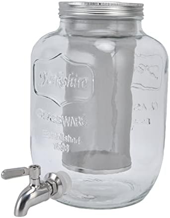 Dispensador de água, vidro de vidro de 4l cafeteira de café, jarro de resfriador de água reutilizável com recipiente de bebida de
