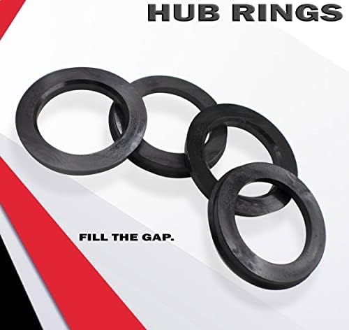 Acessórios para rodas Conjunto de peças de 4 anel centrado no cubo 78.10mm od a 63,40 mm ID do cubo, policarbonato preto
