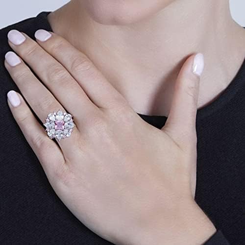 Mulheres anéis as mulheres anéis de moda Crystal Square Diamond Princesa Anel