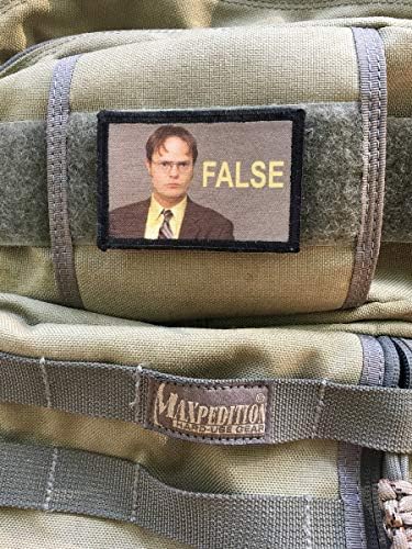 O escritório Dwight Schrute Falso Moral Patch Funny Tactical Militar 2x3 Hook and Loop