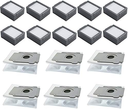 Iloscie 16 peças de substituição de embalagem para RoomBA I&E Série i7 i7+ i8 i3 i6+/plus e5 e6 e7 aspirador de aspirador, filtros
