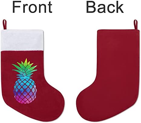 Aquarela Pineapple Christmas Holding Meking Socks para Decoração de casa de férias de lareira de Natal na árvore