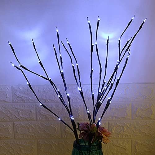 Manotopcom Twig Ramifica luzes decorativas embrulhadas marrom, branco frio 20 LED 30 polegadas embrulhadas lâmpadas de galhos de árvores para decoração caseira interna, alimentação por bateria