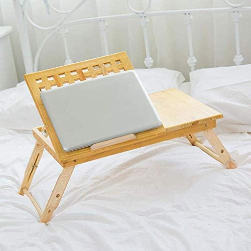 N/A Laptop Stand Lap Table com perna ajustável café da manhã que serve bandeja de cor natural da bandeja