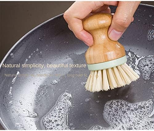 HomesoGood 2pcs Brush de panela, madeira Mini esfoliação escova Limpeza de limpeza natural para lavar louça Pots Panções