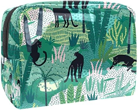 Tbouobt Bolsa cosmética para mulheres, bolsas de maquiagem Bolsa de higiene pessoal espaçosa presente de viagem, leopardo de animais da selva