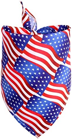 Vefsu bandeira americana cão bandana reversível triangle bibs lenço para 4 de julho Dia da independência EUA EUA pescoço de animais