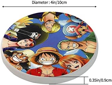 One Cool Poupe Padrão Diatomita Copa Animes Rounds Rounds para Decoração de mesa de café em casa Conjunto de decoração de 4 polegadas Seis peças