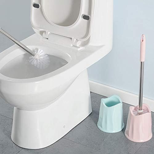 Escova de vaso sanitário pincel e suporte, 2 pincéis de limpeza de maçaneta longa de aço inoxidável, poder de limpeza poderoso,