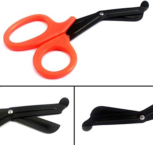 G.S Trauma EMT Shears - Bandrage Scissors de 7,5 com lâmina preta para EMS, militar, enfermeiras e casa