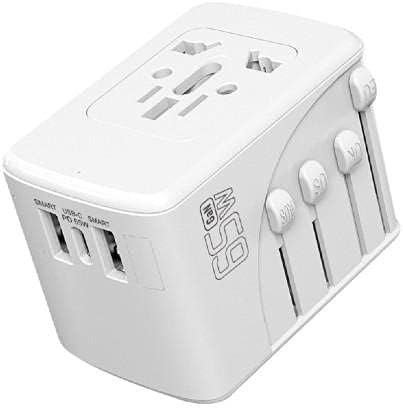 Charger de ondas de caixa compatível com iweggo Android11 ​​Tablet CP20 - Carregador Internacional de Muralha PD, 3 Adaptador e Conversor de Carga Internacional USB - Winter White