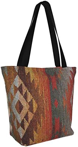 Antcreptson western navajo laranja e cinza sudoeste decorativo saco de sacola para mulheres trabalhos de trabalho compras
