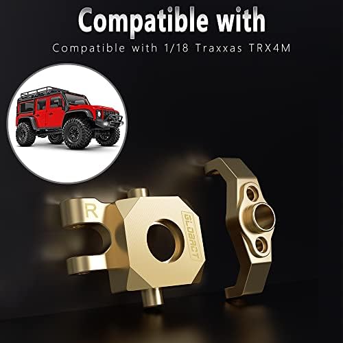 Globact Brass Front Blocks Knuckle and Caster Blocks C-Hubs 30g Counterweight para 1/18 TRX4M Upgrade Parts RC Crawler