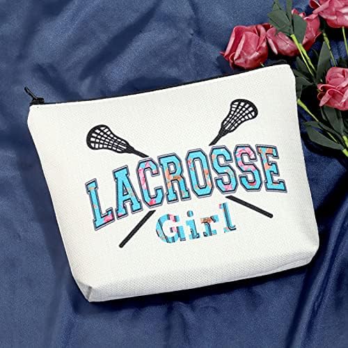 Presente de jogador de lacrosse para meninas de pófull para jogadores de lacrosse treinador de cosméticos bolsa de lacrosse