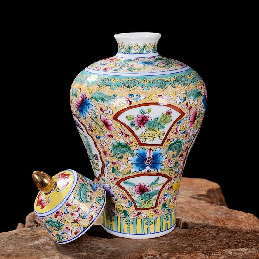 Dann Antique estilo chinês nobre porcelana nobreza decoração de decoração de ouro jar de gengibre cerâmica de cerâmica dourada