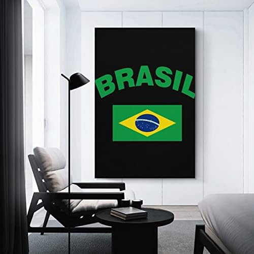 Bandeira do Brasil Pintura Impresso Arte da parede Modern obra de arte vertical Picture para decoração para o quarto Decoração