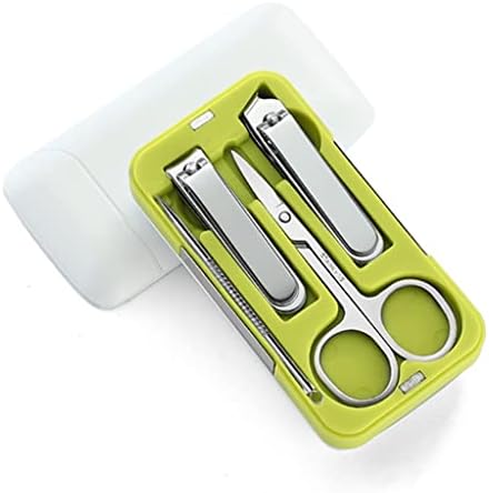 Zhuhw Manicure Set Caixa de plástico Clipper de unhas inoxidável Ferramentas portáteis portáteis de cutter de aço
