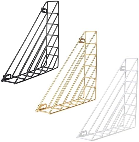 AMAYYASD Office Bookends e Nordic Geométrico Revista de Ferro de Ferro de Armazenamento Cesta de cesta de parede Decoração do organizador