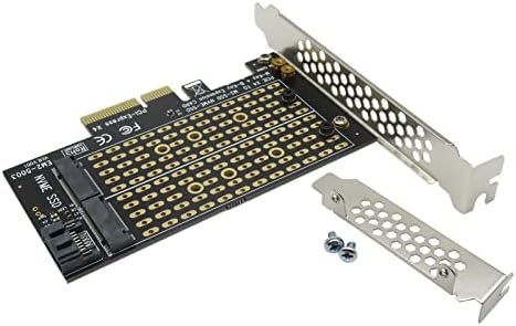 Estarpro 2x M.2 para PCIE NVME e SATA SSD Dual M Key e/ou B -chave do adaptador 2242 2260 2280 M2 Drive até a área de trabalho PCI Express x4 x8 x16 slot, inclui colchetes