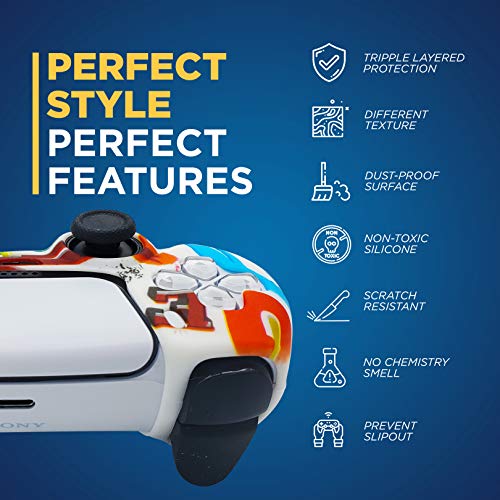 PS5 Silicone Gel Grip Controller Cover Protetor Skin Protector Compatível para Sony PlayStation 5, Compatível para PlayStation
