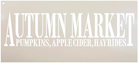 Mercado de outono - abóboras, cidra de maçã, hayrides estêncil por studior12 | Modelo Mylar reutilizável | Use para pintar