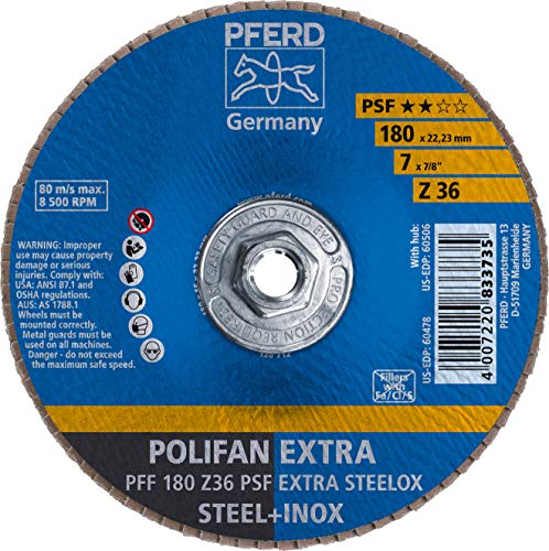 7 x 5/8-11 Polifan® Flap disco-PSF-extra plana, zircônia, 36 grão
