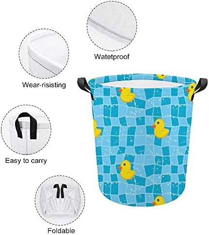 Colourlife Valia de tela impermeável Roupa de cesta de cesto de cesta no banheiro Bins de armazenamento de roupas de brinquedos dobráveis ​​com alças