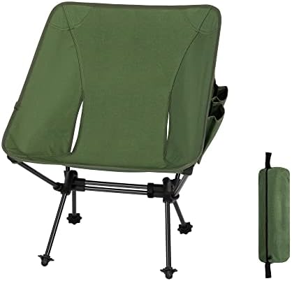 Cadeira de acampamento Ultralight ToBtos, cadeira de acampamento leve compacta com bolsa de transporte para externo, caminhadas e mochilas