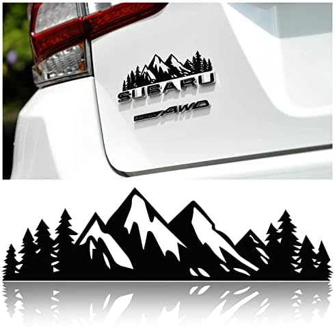 Adesivo universal de decoração de carro florestal de neve de montanha logo decalque, decoração personalizada e criativa de carros aplicável ao carro SUV Van Van