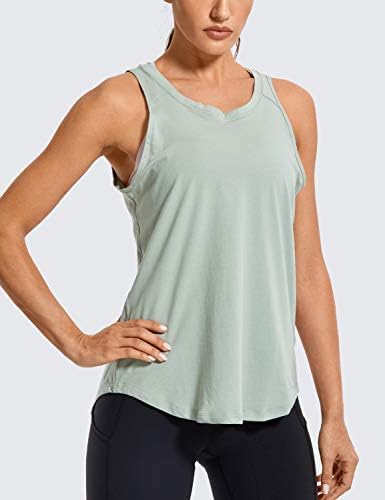 Tamas de treino de algodão Pima de Yoga Crz Yoga Tamas de tanque de amarração camisetas sem mangas Yoga Abertic Back