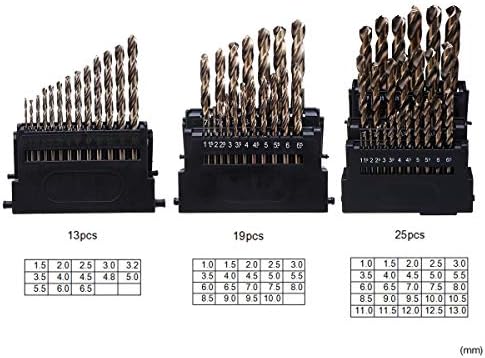 Conjunto de broca de peças xmeifei Conjunto de broca M42 HSS Twist Bit Bit Set 3 Edge Cabeça 8% Alta broca de cobalto para