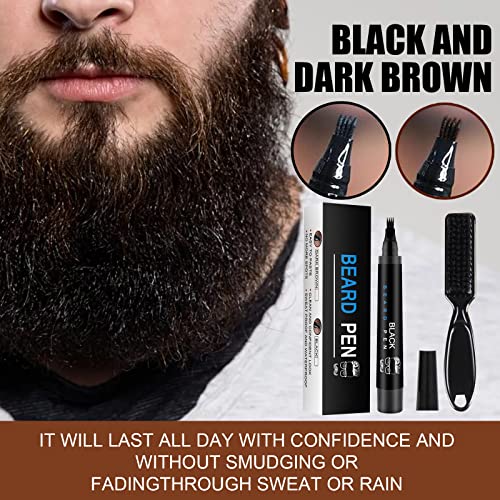 Caneta de barba para homens, enchimento de lápis de barba para homens, kit de caneta de enchimento de barba à prova d'água