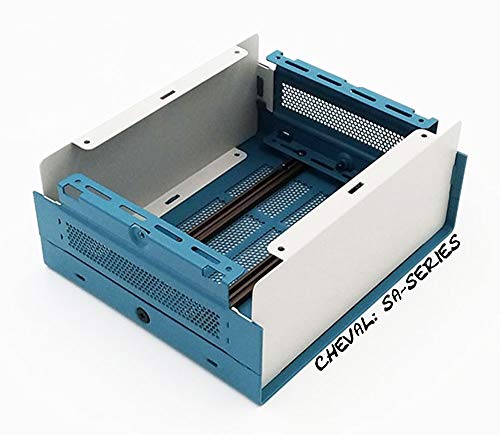 Caixa de gabinete eletrônico DIY Caixa 2U 87 x 178 x 203 mm. Azul de alumínio completo