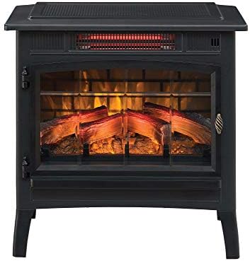 Duraflame Electric Infravery Quartz Fireplace fogão com efeito de chama 3D, preto