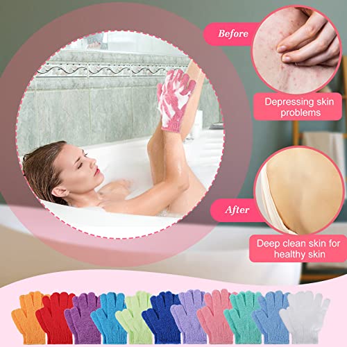 100 PCs esfoliando luvas de dupla face as luvas de banho esfoliantes de nylon luvas de chuveiro coloridas para homens mulheres crianças beleza massagem chuveiro