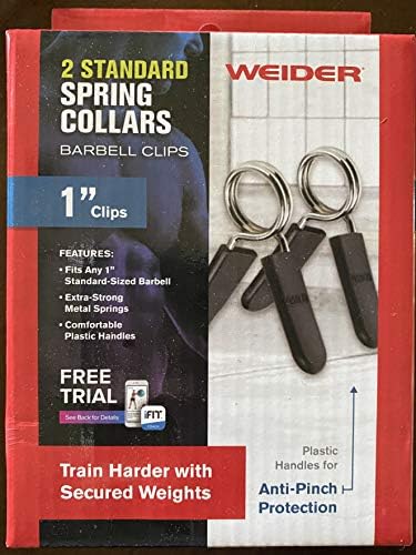 Weider Standard Spring Clip Collars Safety Clips, cinza