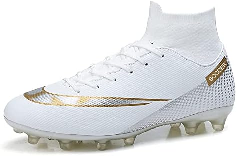 Sapatos de futebol da MFSH Unisex-Cleats para Big Boy FG/AG High Spikes Football Shoes para Younth Professional Training