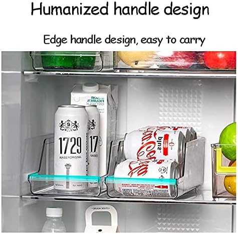 Libe de organizador de geladeira ZCX Clear Soda Can Can Rack, acesso fácil, caixas de armazenamento de geladeira plástica com manipulação de caixas de organizador de geladeira caixas