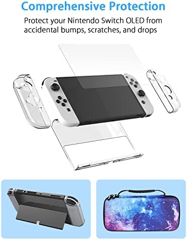 NEXIGO CASE CASA E ACESSORES DE JOGO KIT PARA Nintendo Switch OLED, pacote de acessórios de jogo com estojo de proteção,