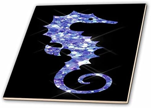 Ilustração de cavalo -marinho de brilho de 3drose Glam de brilho - azulejos - azulejos