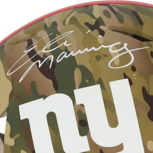 Eli Manning New York Giants autografou Riddell Camo Capacete autêntico alternativo de velocidade - capacetes autografados