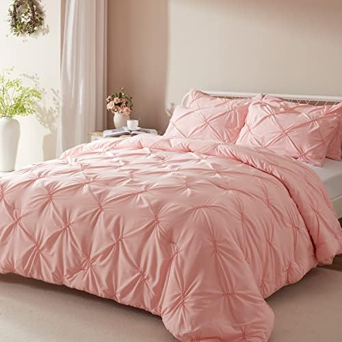 ANLUOER RAINH CONSTRADOR Conjunto -Pintuck Down Down Alternative Comforters com 2 Shams de travesseiro, quadro de cama queen size macio