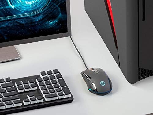 MONOPRICE MP93 Mouse de jogos ópticos - preto com 5.000dpi, RGB, extrema precisão e durabilidade - por jogos de blackbird