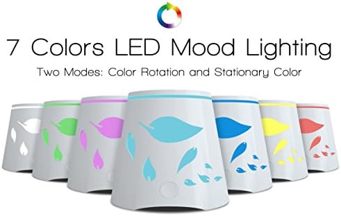 Difusor de óleo essencial 7 luzes LEDs de alteração de cor - umidificador portátil de aromaterapia com névoa ultrassônica