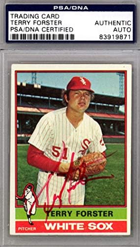 Terry Forster autografado 1976 Topps Card #437 Chicago White Sox PSA/DNA #83919871 - Baseball Satbed Carts autografados