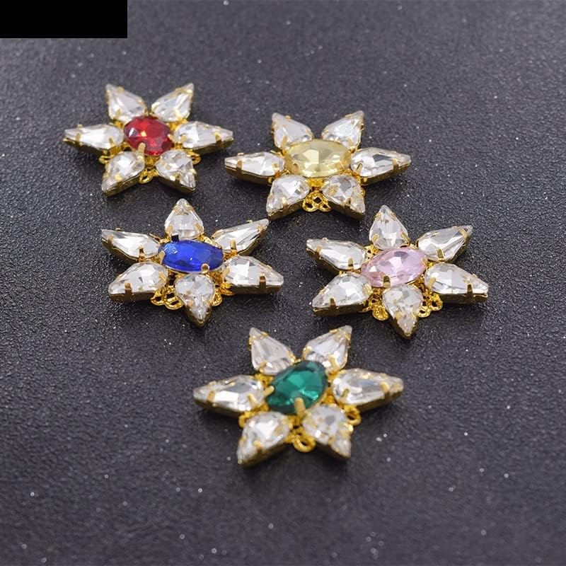 Botões de estrela de shinstones de 20pcs/lote de lotback para roupas decorações de natal apliques de vidro brilhante Crystal