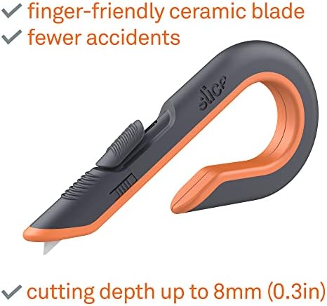Corte de caneta 10512, lâmina de cerâmica automaticamente traável, faca de segurança, permanece nítido até 11x mais que lâminas de aço